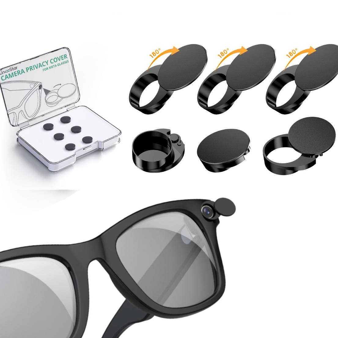 Rotating Camera Privacy Cover for Ray-Ban Meta & Oakley Meta Glasses