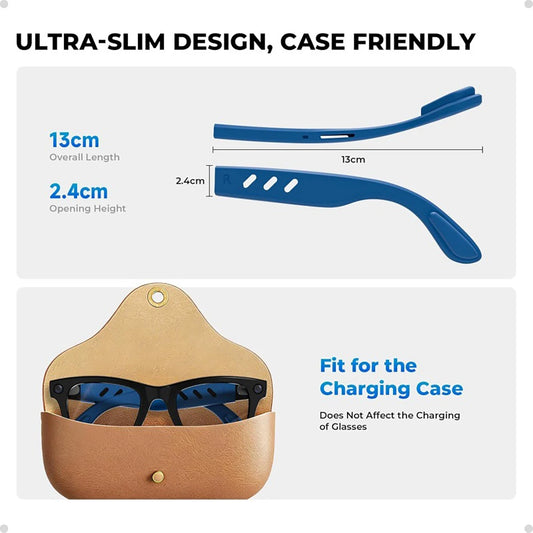 Anti-Slip Silicone Eyeglass Ear Grip Compatible with Ray-Ban Meta Smart Glasses Ear Hooks & Glasses Grips Soft Temple Tips