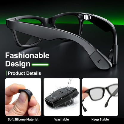 Eyeglass Ear Grip Compatible with Ray Ban Meta(Gen 1 & 2) Wayfarer/Skyler/Headliner/Blazer/Scriber Smart Glasses Accessories,Anti-Slip Silicone Ear Cushion Grippers for Meta Gen 2 Smart Glasses