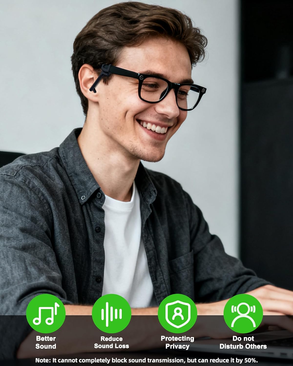 Voice Privacy Ear Tips for RayBan Meta Glasses Gen 1/Gen2 Wayfarer/Skyler/Headliner/Display Oakley HSTN Smart Glasses Increase Volume Sound Booster Accessories