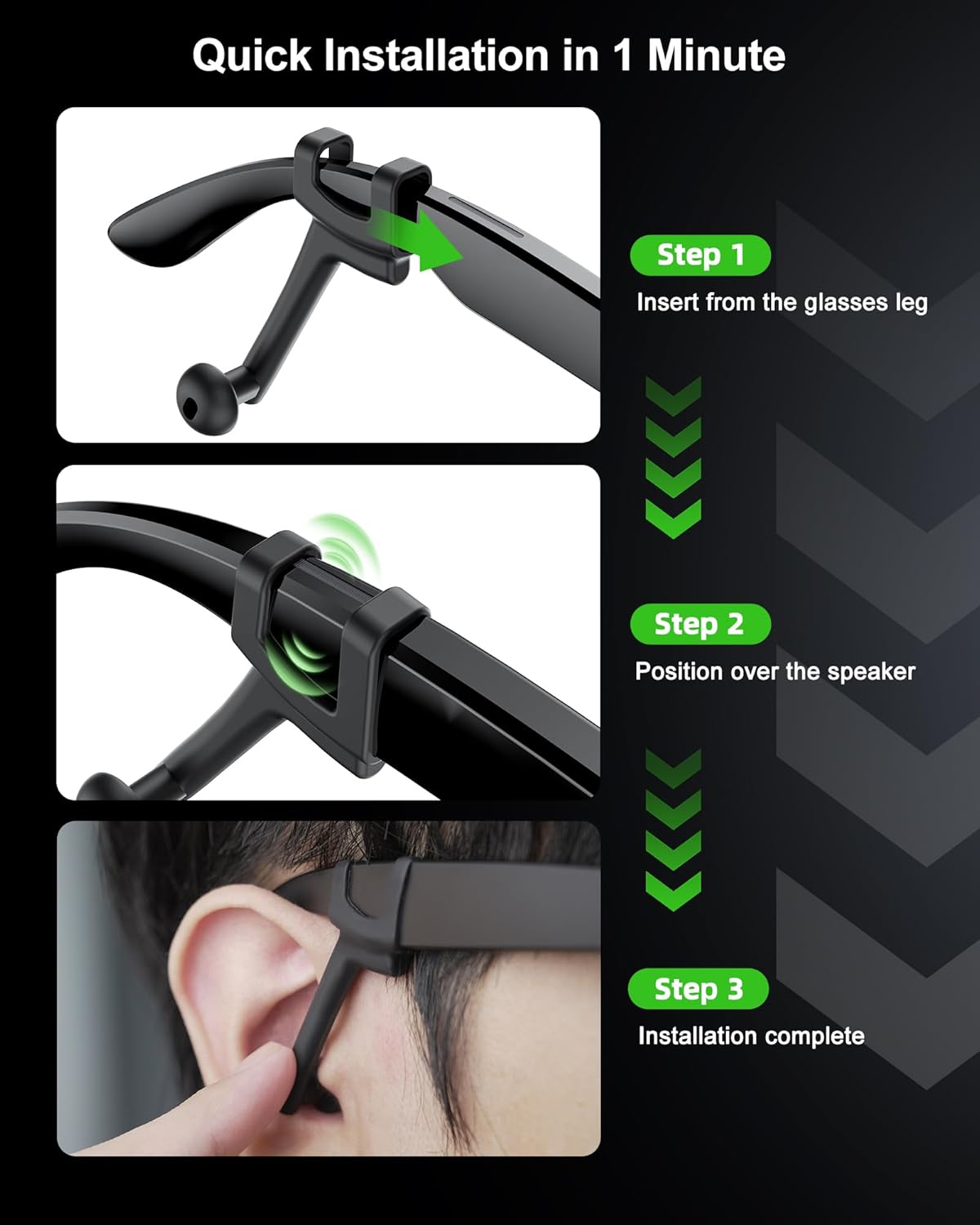 Voice Privacy Ear Tips for RayBan Meta Glasses Gen 1/Gen2 Wayfarer/Skyler/Headliner/Display Oakley HSTN Smart Glasses Increase Volume Sound Booster Accessories