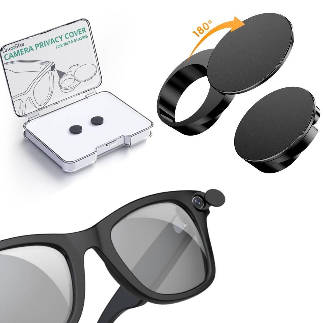 Rotating Camera Privacy Cover for Ray-Ban Meta & Oakley Meta Glasses