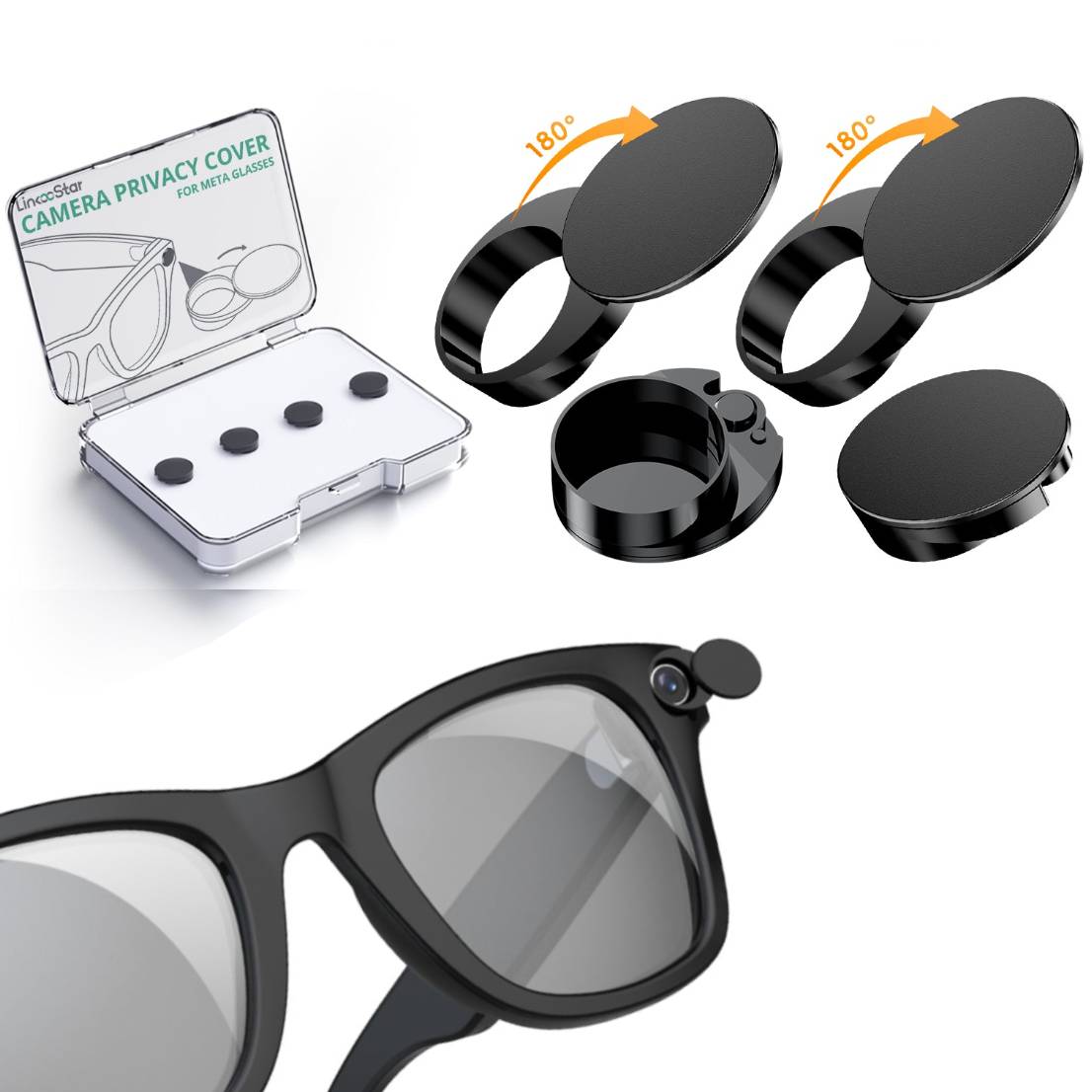 Rotating Camera Privacy Cover for Ray-Ban Meta & Oakley Meta Glasses
