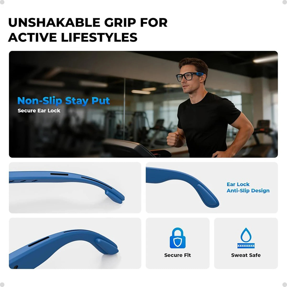 Anti-Slip Silicone Eyeglass Ear Grip Compatible with Ray-Ban Meta Smart Glasses Ear Hooks & Glasses Grips Soft Temple Tips