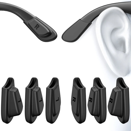 3 Sets Silicone Anti-Slip Eyeglass Ear Hooks Sports Anti-Fall Temple Grips End Tips For Ray-Ban Meta Wayfarer/Skyler/Headliner