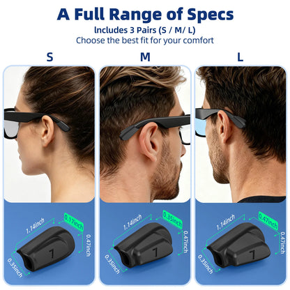 3 Sets Silicone Anti-Slip Eyeglass Ear Hooks Sports Anti-Fall Temple Grips End Tips For Ray-Ban Meta Wayfarer/Skyler/Headliner