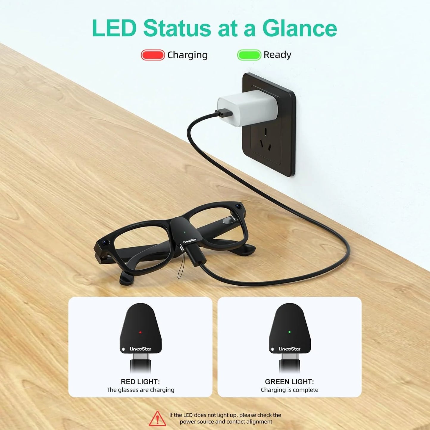 USB C Port Charger Adapter for Ray-Ban Meta Gen1&2 Wayfarer/Skyler/Headliner Portable Charger Connector AI Smart Glasses Accss