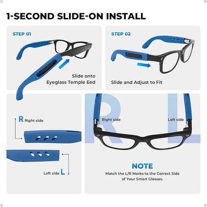 Anti-Slip Silicone Eyeglass Ear Grip Compatible with Ray-Ban Meta Smart Glasses Ear Hooks & Glasses Grips Soft Temple Tips