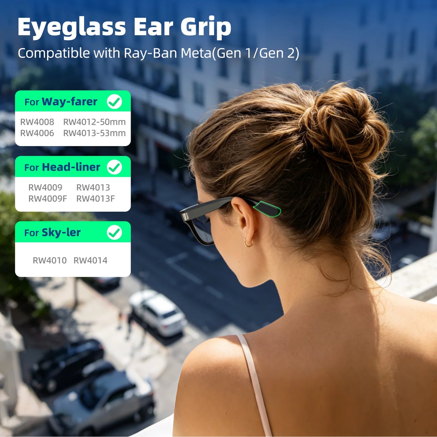 3 Sets Silicone Anti-Slip Eyeglass Ear Hooks Sports Anti-Fall Temple Grips End Tips For Ray-Ban Meta Wayfarer/Skyler/Headliner
