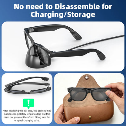3 Sets Silicone Anti-Slip Eyeglass Ear Hooks Sports Anti-Fall Temple Grips End Tips For Ray-Ban Meta Wayfarer/Skyler/Headliner