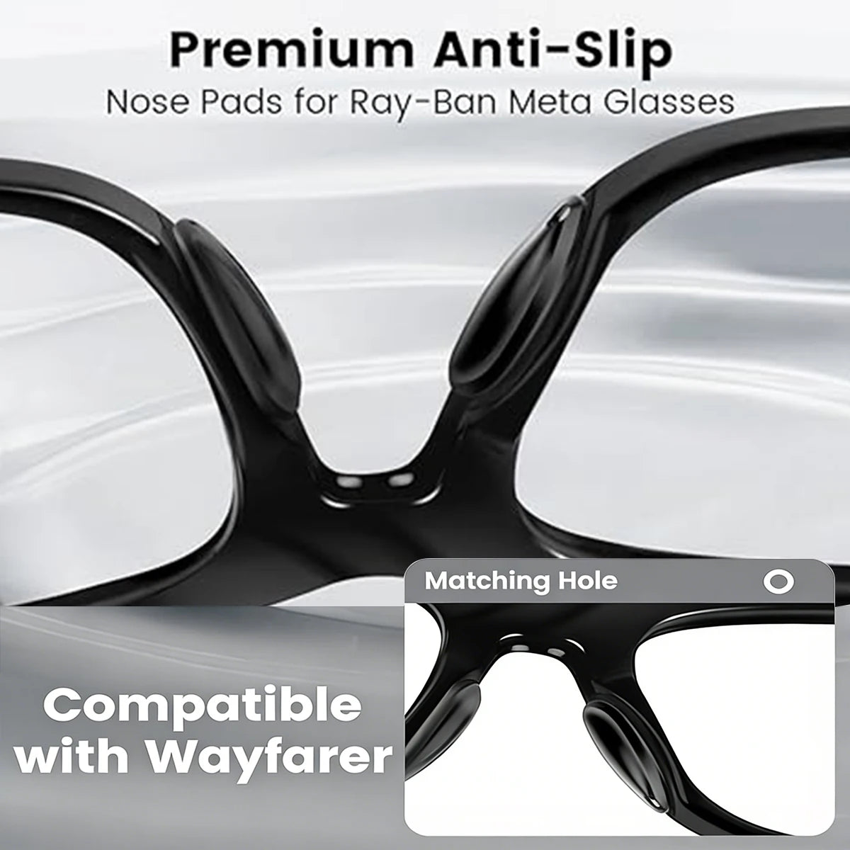 5/10 Pairs Anti Slip Eyeglass Nose Pads Soft Silicone Adhesive Glasses Nose Pad for Smart Glasses Ray-Ban Meta/ Headliner/Skyler