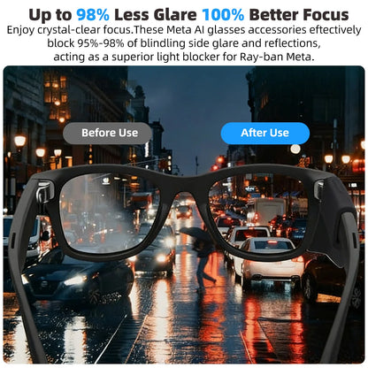 For Ray-Ban Meta Wayfarer RW4008/RW4006/4012 Skyler(Gen1/2) Anti-glare Light shield Baffle Glasses Accessorios