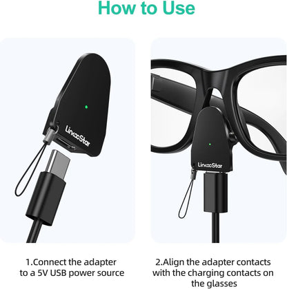 USB C Port Charger Adapter for Ray-Ban Meta Gen1&2 Wayfarer/Skyler/Headliner Portable Charger Connector AI Smart Glasses Accss