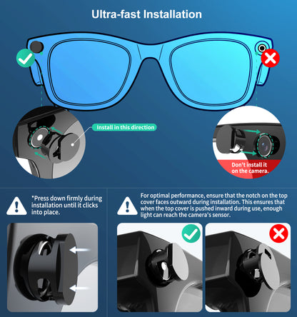 Adjustable LED Light Covers for AI Glasses